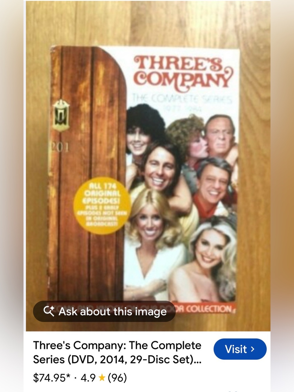 #3277**Three's Company Complete Series DVD Box Set - White Cover